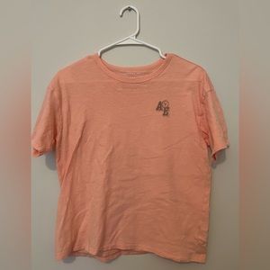 coral/pink cropped american eagle shirt